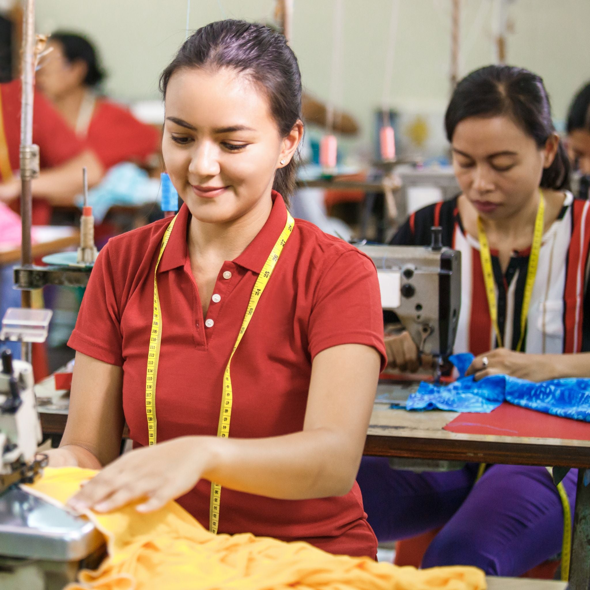 Woman working in a sewing factory